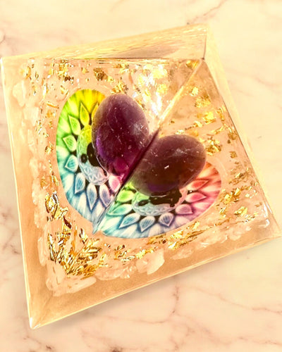 Orgonite Energy Pyramid "Harmony of Light" - Crystal, as a gift