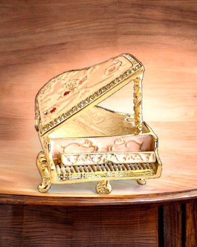 Elegant jewelry box "Mini Piano - Roses of Classics" - with engraving option for a gift
