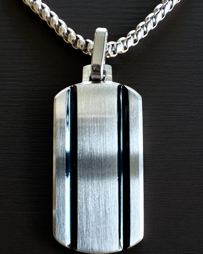 Collana maschile Dog Tag "SteelVision" – acciaio inossidabile, 15 varianti, personalizzazione con incisione
