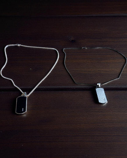 Collana maschile Dog Tag "SteelVision" – acciaio inossidabile, 15 varianti, personalizzazione con incisione