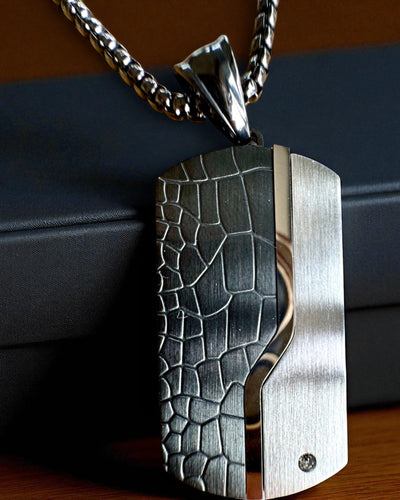 Herren Halskette Dog Tag „SteelVision“ – Edelstahl, 15 Varianten, Personalisierung mit Gravur