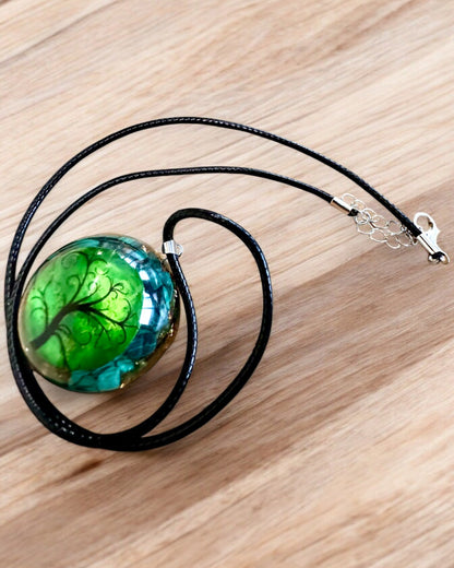 "Amuleto di Malachite della Vita" - collana personalizzabile con incisione per regalo