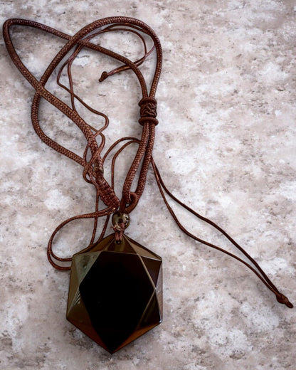 Black Obsidian "Star of David" Amulet, customizable with engraving for a gift