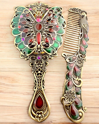 Spiegelset "Schmetterling Eleganz" mit Kamm