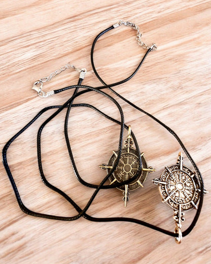 Amulette "Wojownik Północy" - Boussole Viking, possibilité de personnalisation avec gravure pour cadeau, 2 variantes au choix