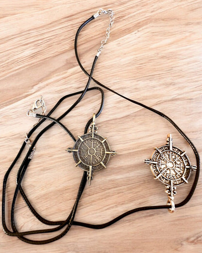 Amulette "Wojownik Północy" - Boussole Viking, possibilité de personnalisation avec gravure pour cadeau, 2 variantes au choix