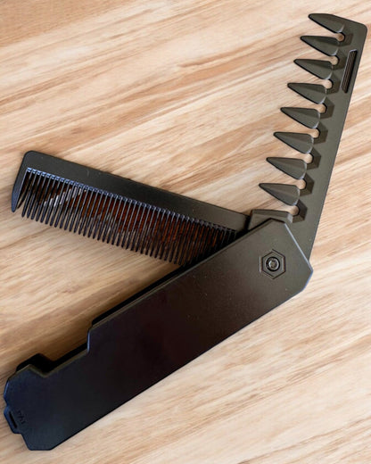 Comblok - Peigne Pliable Multifonction, possibilité de personnalisation par gravure pour cadeau