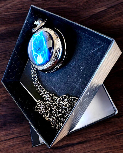 Montre de Poche Lunar Wolf – Horloge du Loup Lunaire, possibilité de personnalisation avec gravure pour cadeau