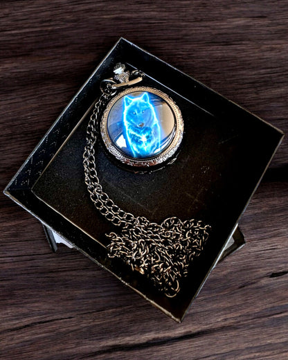 Montre de Poche Lunar Wolf – Horloge du Loup Lunaire, possibilité de personnalisation avec gravure pour cadeau