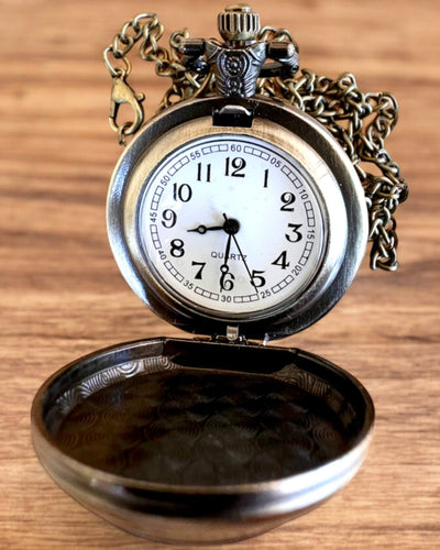 Montre de poche Unicorn Elegance avec chaîne, motif licorne, gravure personnalisée gratuite