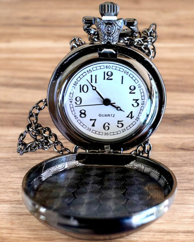 Montre de poche Unicorn Elegance avec chaîne, motif licorne, gravure personnalisée gratuite