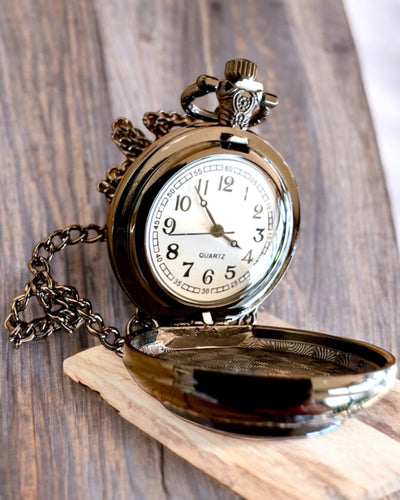 Taschenuhr Lunar Wolf – Mondwolf-Uhr, mit der Möglichkeit zur Personalisierung durch Gravur als Geschenk