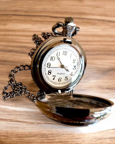 Montre de poche Unicorn Elegance avec chaîne, motif licorne, gravure personnalisée gratuite