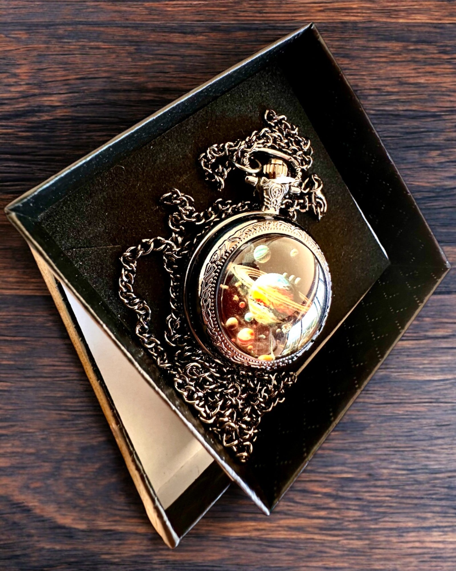 Orologio da tasca spaziale "Segreto Galattico", personalizzazione con incisione per regalo