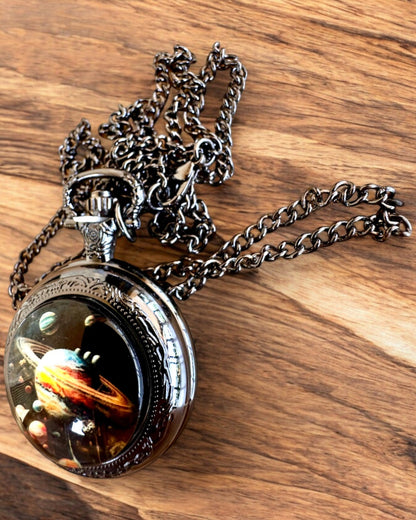 Orologio da tasca spaziale "Segreto Galattico", personalizzazione con incisione per regalo