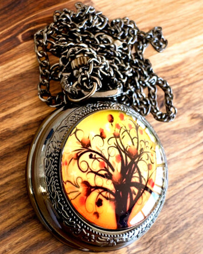 Montre de Poche "Arbre de Vie" avec Possibilité de Gravure pour cadeau