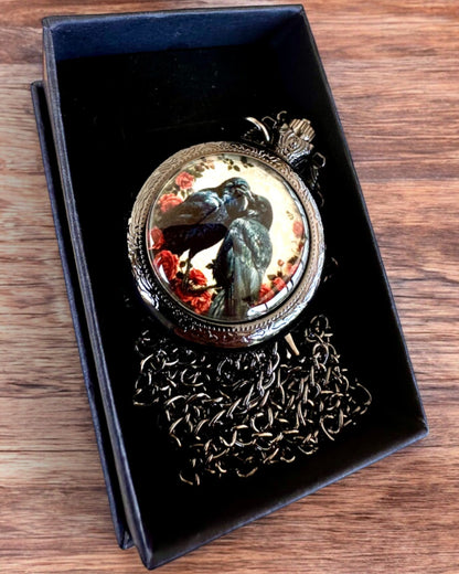 Orologio da Tasca 'Bacio dei Corvi' con Incisione – personalizzazione con incisione per regalo