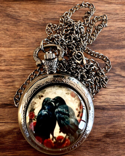 Orologio da Tasca 'Bacio dei Corvi' con Incisione – personalizzazione con incisione per regalo