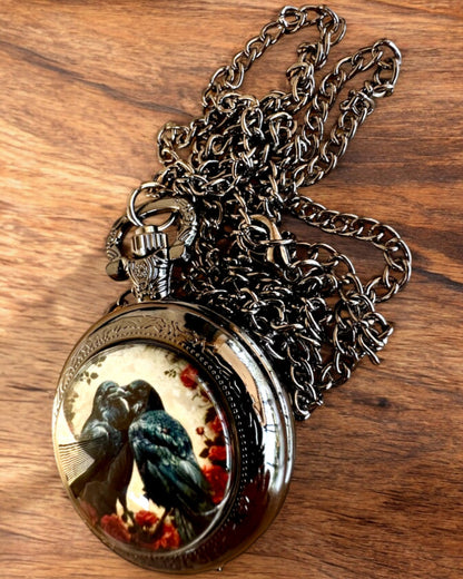 Orologio da Tasca 'Bacio dei Corvi' con Incisione – personalizzazione con incisione per regalo