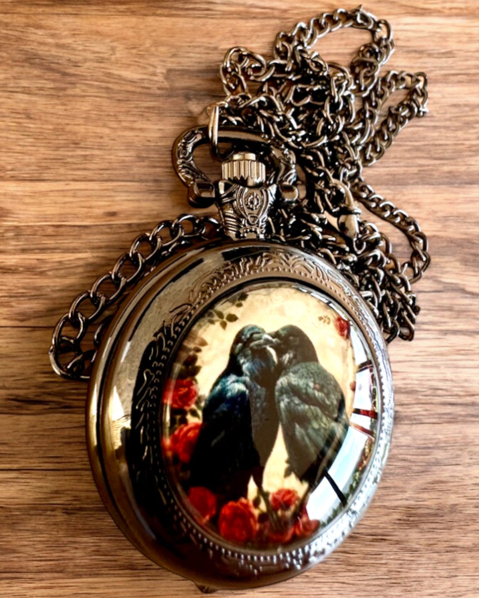 Orologio da Tasca 'Bacio dei Corvi' con Incisione – personalizzazione con incisione per regalo