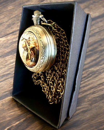 Montre de Poche Rétro "Style Motocycliste", possibilité de personnalisation avec gravure pour cadeau