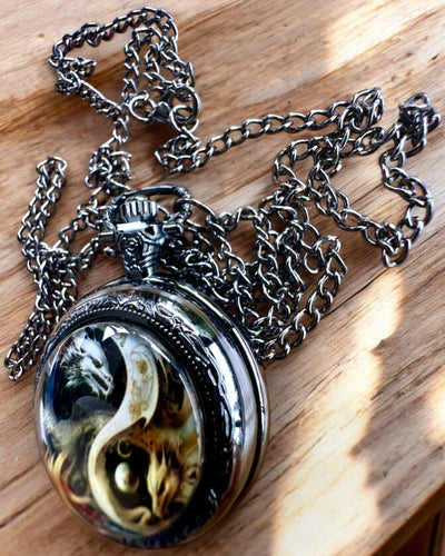 Orologio da tasca "Smoczy Okrąg 2" – accessorio elegante con un tocco di magia - personalizzazione con incisione per regalo