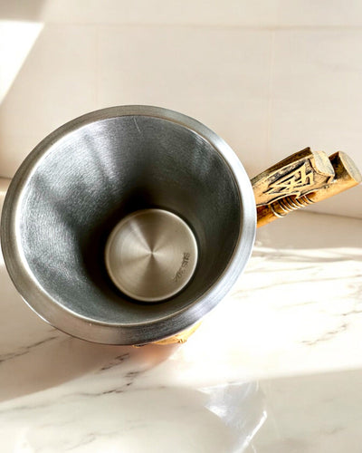 Boccale del Guerriero di Carnevale - 600 ml, 16 cm di altezza, possibilità di personalizzazione con incisione per regalo