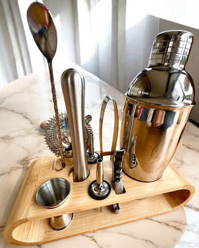 Ensemble de barman "MixMaster Pro", possibilité de personnalisation avec gravure pour cadeau