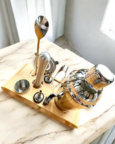 Ensemble de barman "MixMaster Pro", possibilité de personnalisation avec gravure pour cadeau