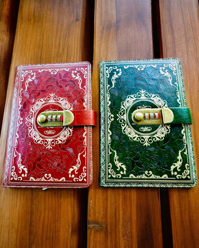 Taccuino in Pelle Esclusivo "Sekretnik" A5 con Serratura a Combinazione - personalizzazione con incisione