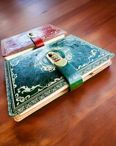 Taccuino in Pelle Esclusivo "Sekretnik" A5 con Serratura a Combinazione - personalizzazione con incisione