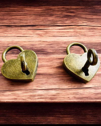 Mini Cadenas d'Amour Cœur DeLuxe, Ensemble de 2 cadenas avec clés, 6 variantes au choix, possibilité de personnalisation par gravure pour cadeau