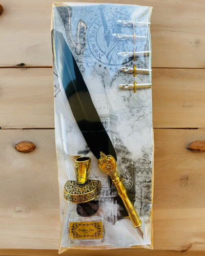 Plume d'oie élégante avec ensemble d'accessoires - Royal Quill, possibilité de personnalisation par gravure