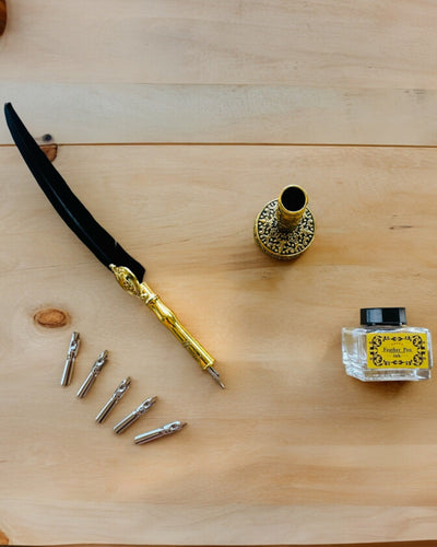 Plume d'oie élégante avec ensemble d'accessoires - Royal Quill, possibilité de personnalisation par gravure