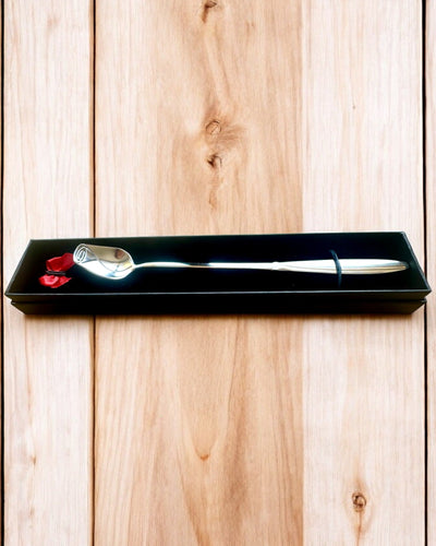 Cuillère Personnalisée en Rose avec Option de Gravure pour Cadeau - 3 Variantes de Couleur au Choix