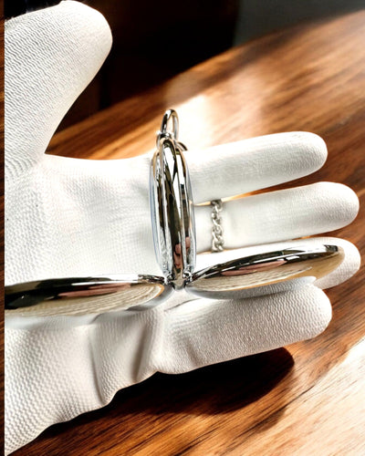 Orologio da Tasca Meccanico Classico con Doppio Coperchio, Manuale, Colore Argento