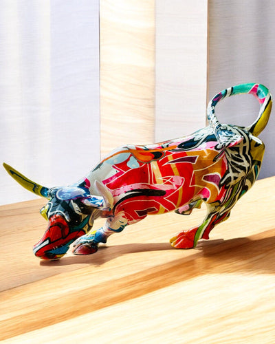 Decorative Bull Sculpture "BullArt" – Unique Art with Engraving Option - 4 Color Variants, for Personalized Gift