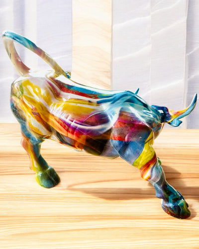Decorative Bull Sculpture "BullArt" – Unique Art with Engraving Option - 4 Color Variants, for Personalized Gift