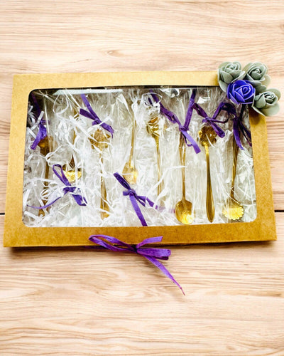 Ensemble de Cuillères "Rhapsodie Florale" - personnalisation par gravure pour cadeau, 2 variantes au choix