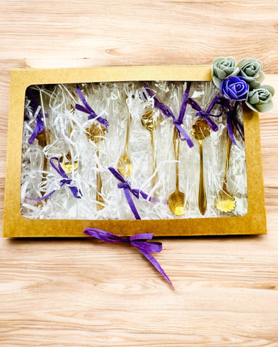 Ensemble de Cuillères "Rhapsodie Florale" - personnalisation par gravure pour cadeau, 2 variantes au choix