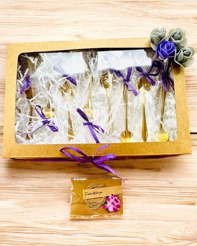 Ensemble de Cuillères "Rhapsodie Florale" - personnalisation par gravure pour cadeau, 2 variantes au choix