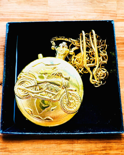 Taschenuhr "Motorrad-Elegant 2" – Gravur als Geschenk, 3 Farbvarianten