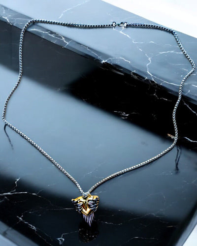 Amulet Heart Shooter Dark Wings of Love, possibility of personalization with engraving for a gift