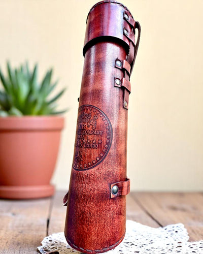 Royal Spyglass "Voyager 1818" – Exclusive, Brass, 83 cm, Handcrafted, Genuine Leather Case – Collector's Edition, Customization with Engraving for Gift