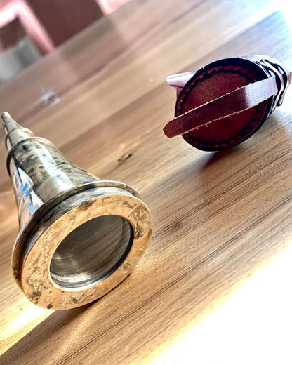 Lunette Royale "Voyager 1818" – Exclusive, en Laiton, 83 cm, faite à la main, étui en Cuir Véritable – Édition de Collection, personnalisation par gravure pour cadeau