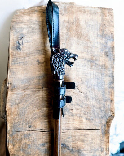 Housse Panthère Noire pour Canne avec Option de Gravure - Fait Main en Cuir Naturel