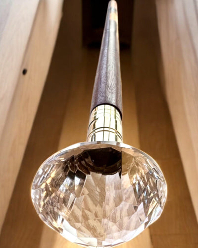 Canne de marche "Diamant en bronze" - Bois fait main, possibilité de gravure