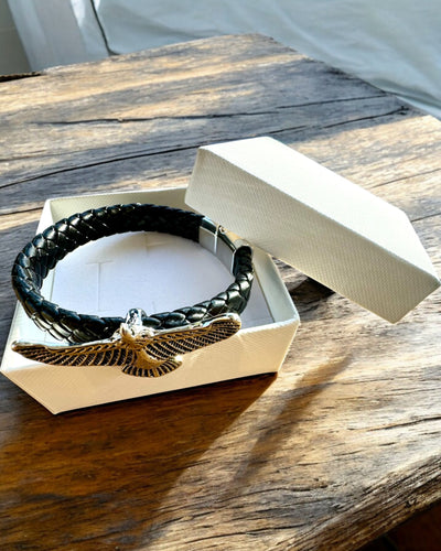 Men's Bracelet "SkyRider" – Leather Style with Character - Customizable with Engraving