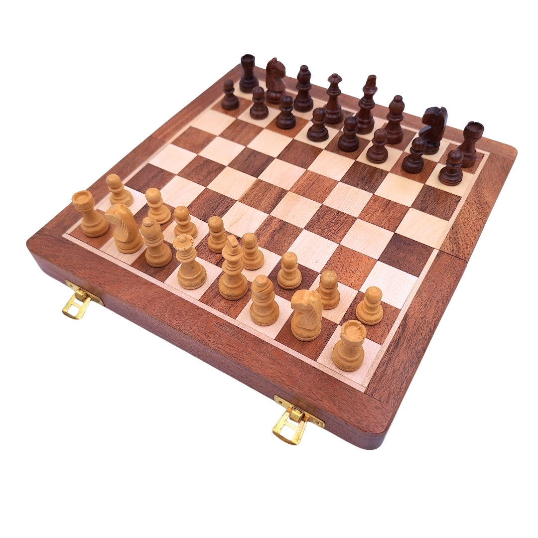 Scacchi magnetici in legno 30x30cm pieghevoli - G614