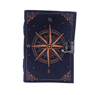 Carnet en cuir Rose des vents rétro – Cadeau pour navigateur - AH09